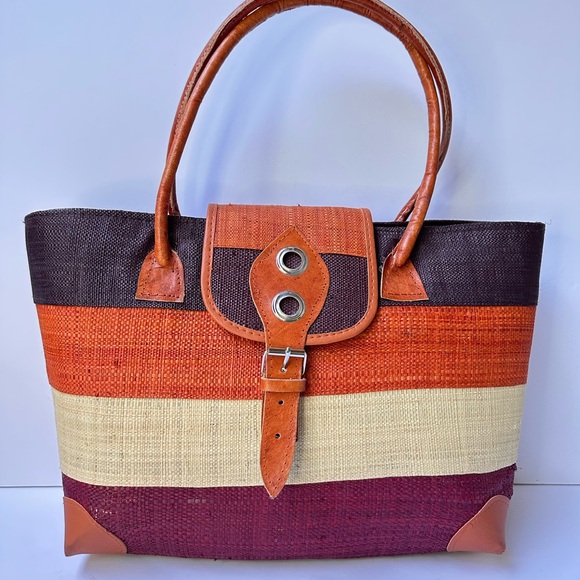 Striped Multicolor Tote Bag - Picture 1 of 6